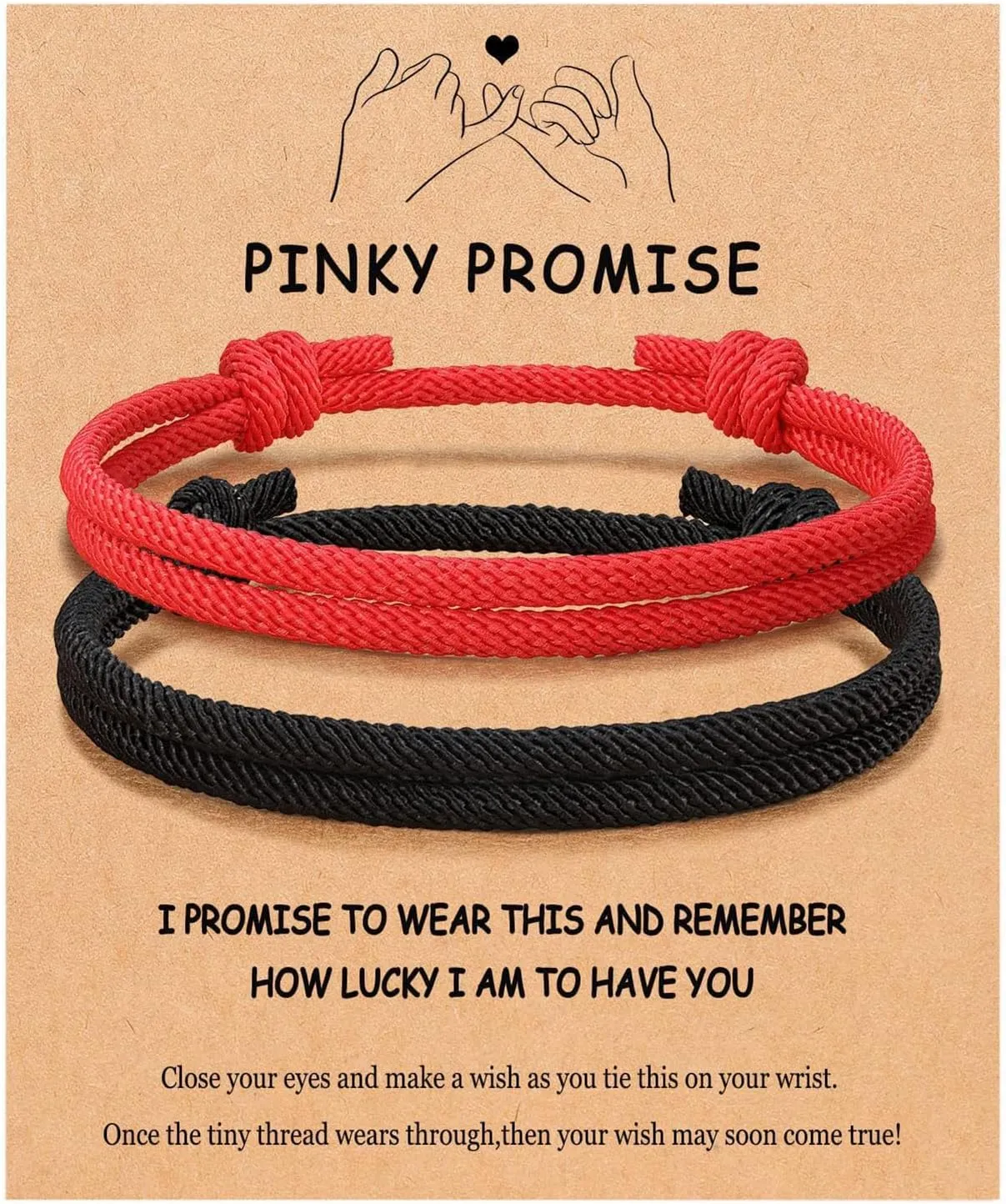 Exquisite Matching Bracelets Personalized 2pcs Black White Handwoven Couple Bracelet Lightweight Adjustable Rope Friendship Wristbands Birthday Red D
