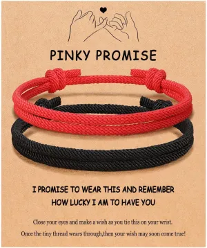 Exquisite Matching Bracelets Personalized 2pcs Black White Handwoven Couple Bracelet Lightweight Adjustable Rope Friendship Wristbands Birthday Red E