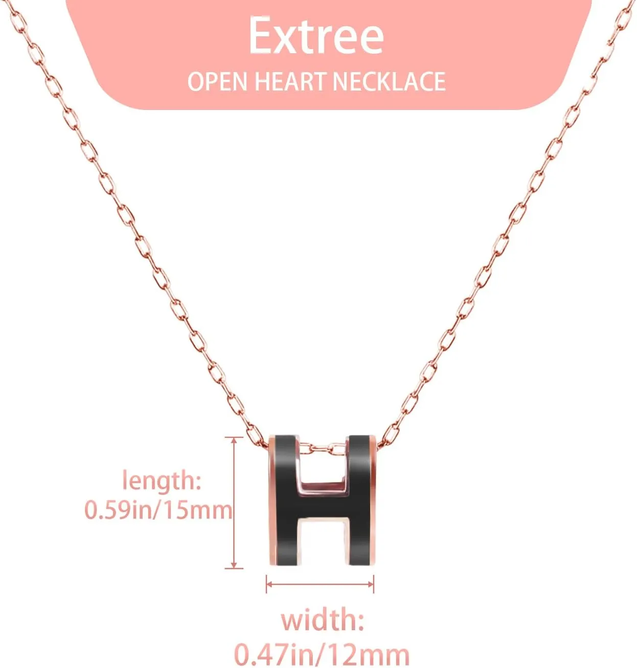 EXTREE Women's Initial H Pendant Necklace for Girls Exquisite 18K Gold Plated Necklace Women's Valentine's Day Gift