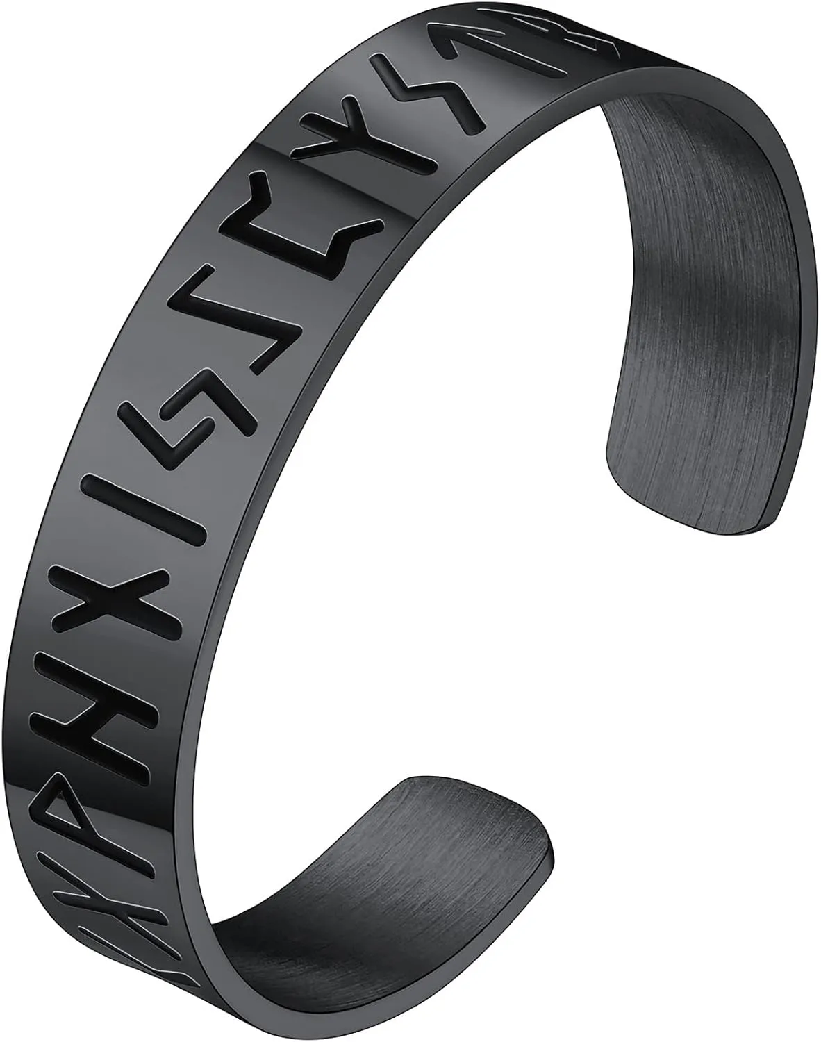 FaithHeart Viking Cuff Bracelet for Men Women, Stainless Steel Rune/Thor's Hammer/Wolf/Celtic Knot Bangles Personalized Customizable