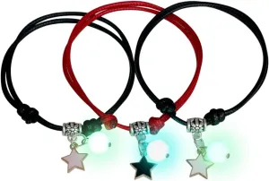 Fashion Bracelet 3 Pcs Couple Bracelets Love Star Moon Cat Luminous Bangles for Friendship Sister Women Man Lucky Wish Jewelry Gift