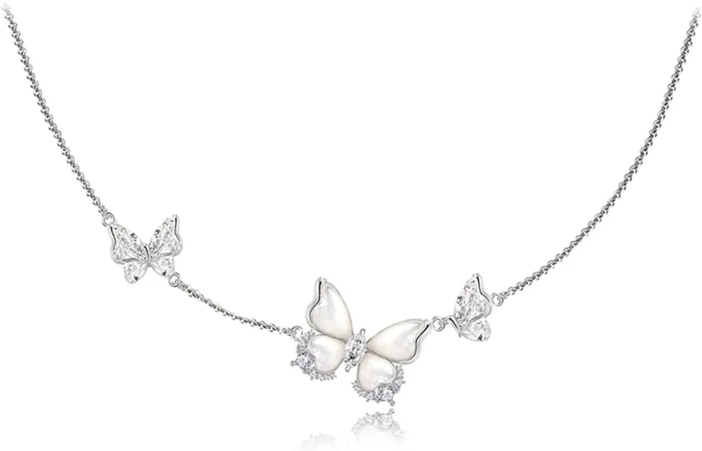 Fashion necklace, exquisite butterfly clavicle chain, temperament fringe butterfly necklace, butterfly pendant