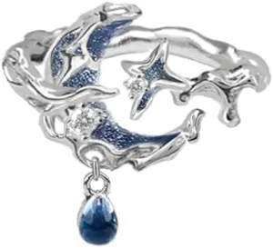 Fashionable and personalized adjustable opening ring Star Moon ring Women's accessories