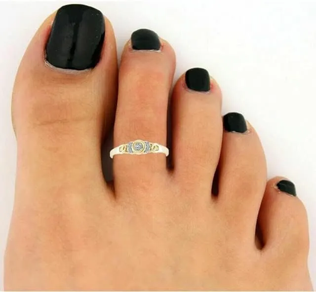 Fashionable Beautiful Toe Ring in 14K Gold Finish 925 Sterling Silver Gift for Womens