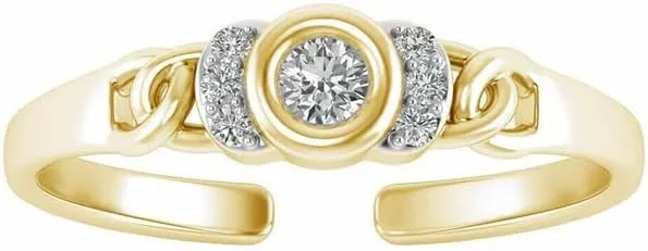 Fashionable Beautiful Toe Ring in 14K Gold Finish 925 Sterling Silver Gift for Womens