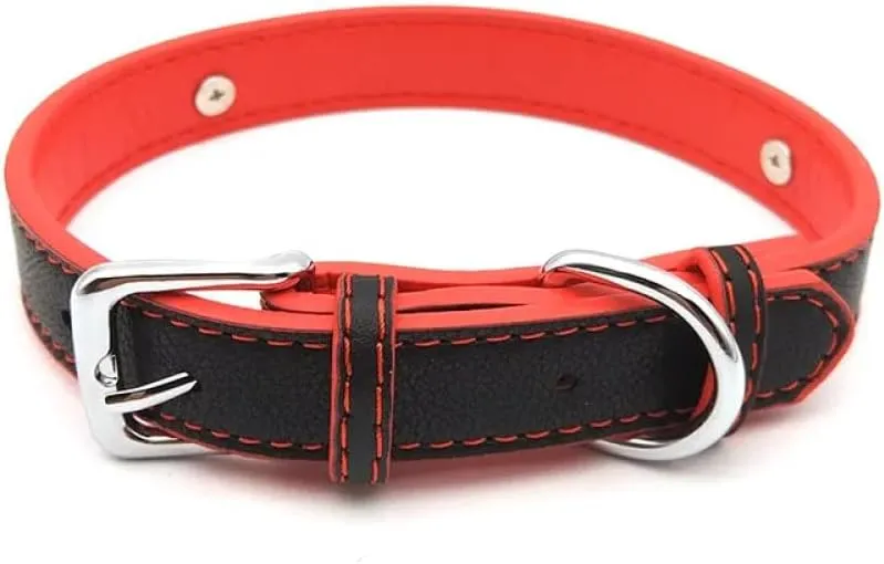 Fashionable Charm Personalized Choker Necklace, Black Red Mixed Leather Choker For Men Women Custom Name Neck