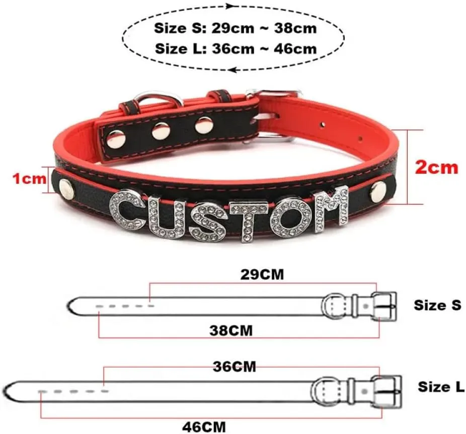 Fashionable Charm Personalized Choker Necklace, Black Red Mixed Leather Choker For Men Women Custom Name Neck