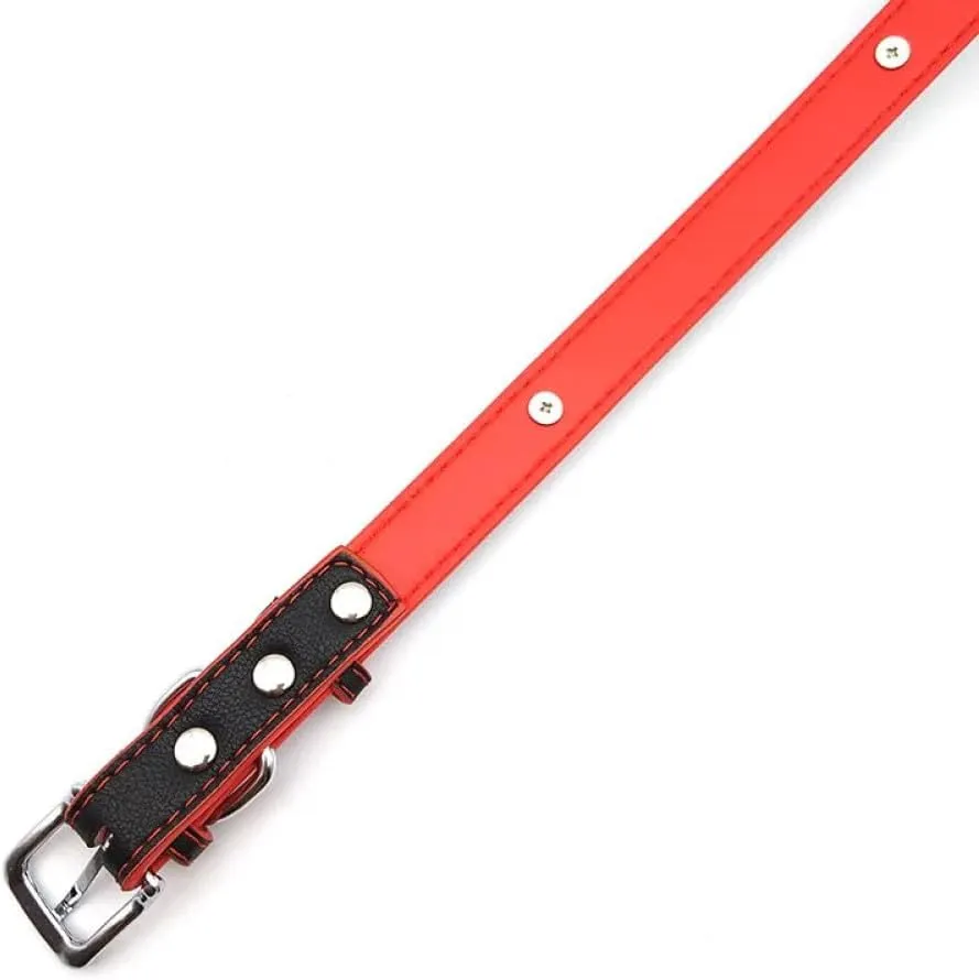 Fashionable Charm Personalized Choker Necklace, Black Red Mixed Leather Choker For Men Women Custom Name Neck