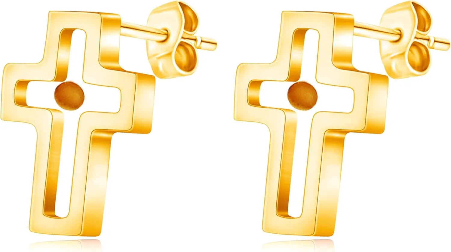 Fashionable Personalized Cross Mustard Seed Earrings Hypoallergenic Materials Religious Beliefs Jewelry suitable for women