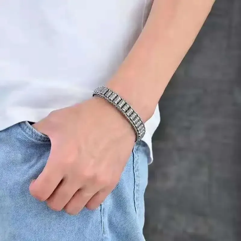Fashionable Sterling Silver italian charm Men's for Bracelet Jewelry Chain 925 sterling silver original