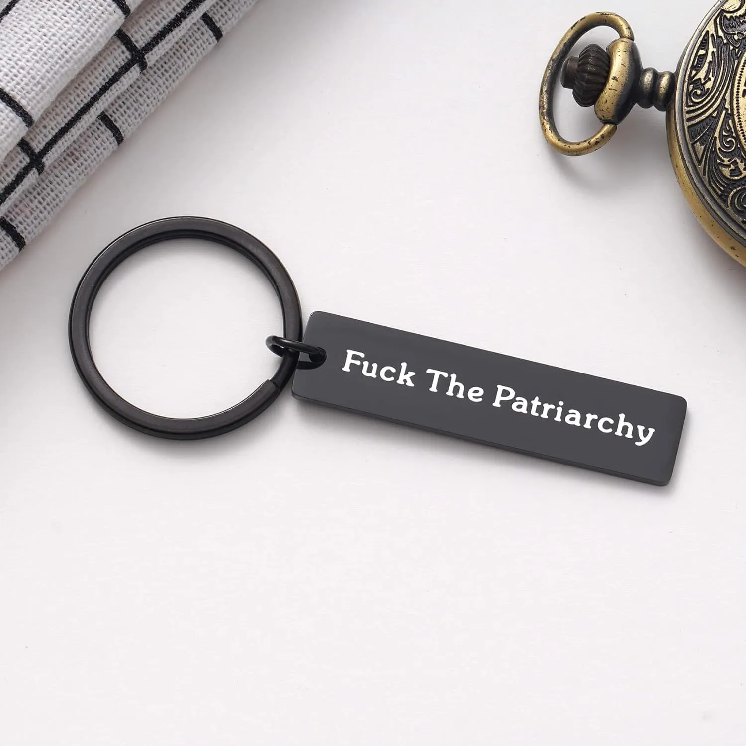 Feminist Keychain, Anti-Patriarchy Gift, Bold Statement Gift for Women's Rights, Fuck The Patriarchy Keyring for Her