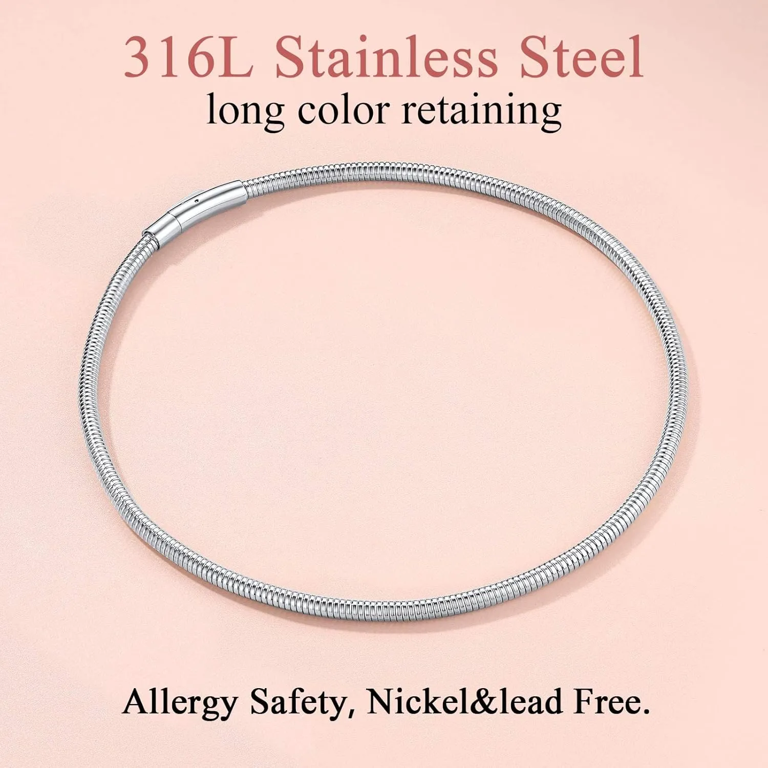 FindChic Stunning Choker Herringbone Chains for Women Stainless Steel 18K Gold/Rose Gold Plated Snake Chain Necklaces 3MM/5MM Width 12.5inch 15inch Adjustable, with Jewelry Box