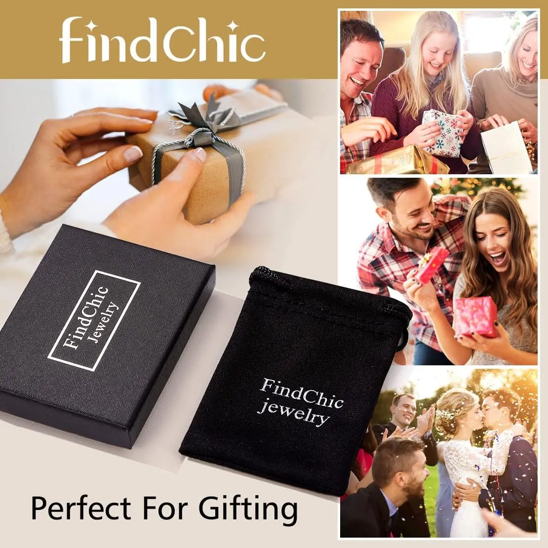FindChic Stunning Choker Herringbone Chains for Women Stainless Steel 18K Gold/Rose Gold Plated Snake Chain Necklaces 3MM/5MM Width 12.5inch 15inch Adjustable, with Jewelry Box