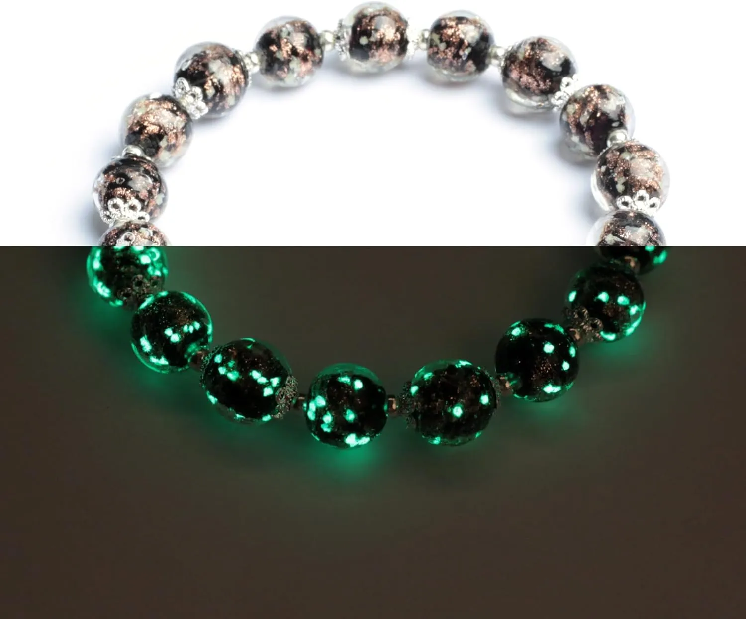 Firefly Stretch Bracelet for Women Glow in The Dark Luminous Bead Bracelet for Women, Mermaid Bracelet Bangles Anti Anxeity Healing Energy