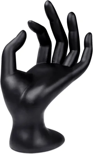 Flexzion Hand Jewelry Holder Female Mannequin Hands Holder for Bracelet, Watch, Hand Ring Holder for Jewelry, Mannequin Arm Form Model, Hand Stand Display, Polyresin Hand Mannequin, Black