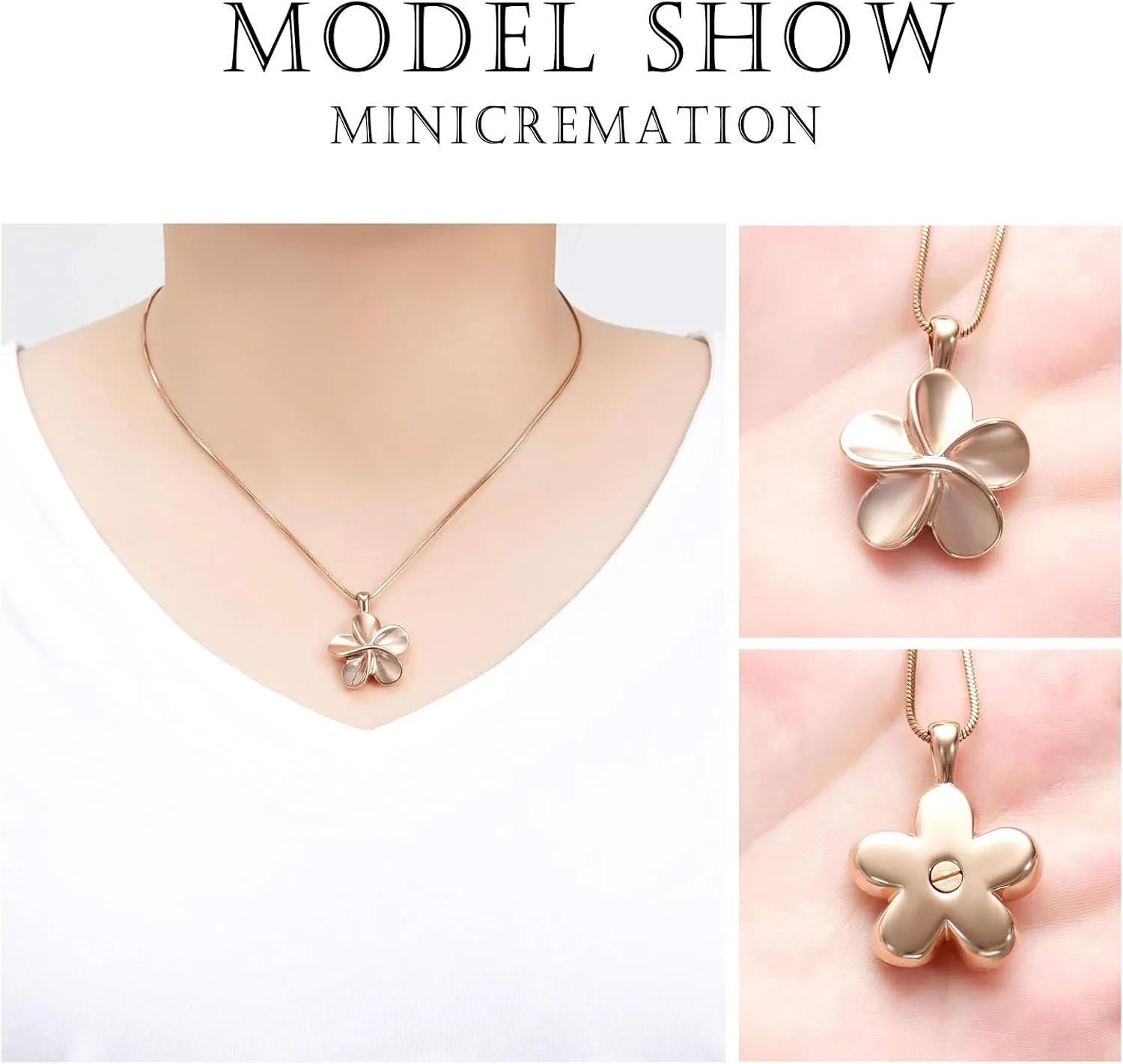 Flower Cremation Ashes Jewelry Cremation Necklace Memorial Locket for Ashes Keepsake Urn Pendants for Women/Men