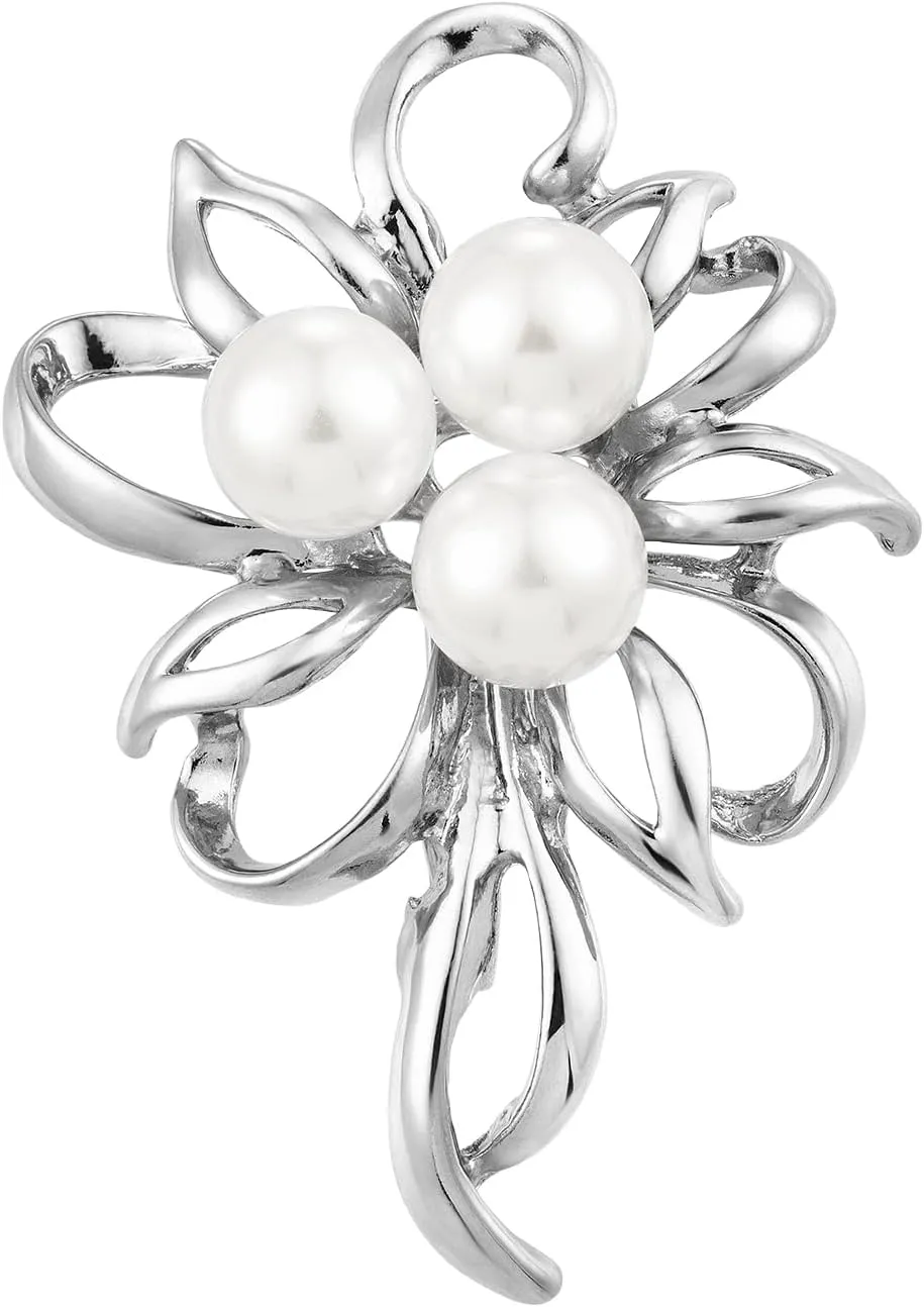 Flower Simulated Pearl Elegant Brooch Pins Jewelry Wedding