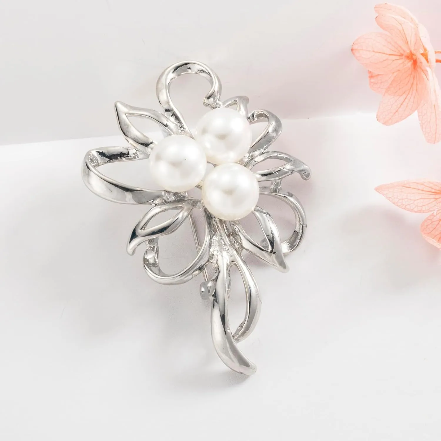 Flower Simulated Pearl Elegant Brooch Pins Jewelry Wedding