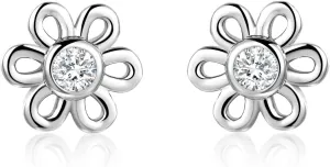 Flower Stud Earrings for Women, Cubic Zirconia Cute Daisy Stud Earrings