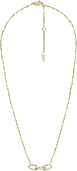 Fossil Women's Gold-Tone Stainless Steel Pendant Chain Necklace for Women