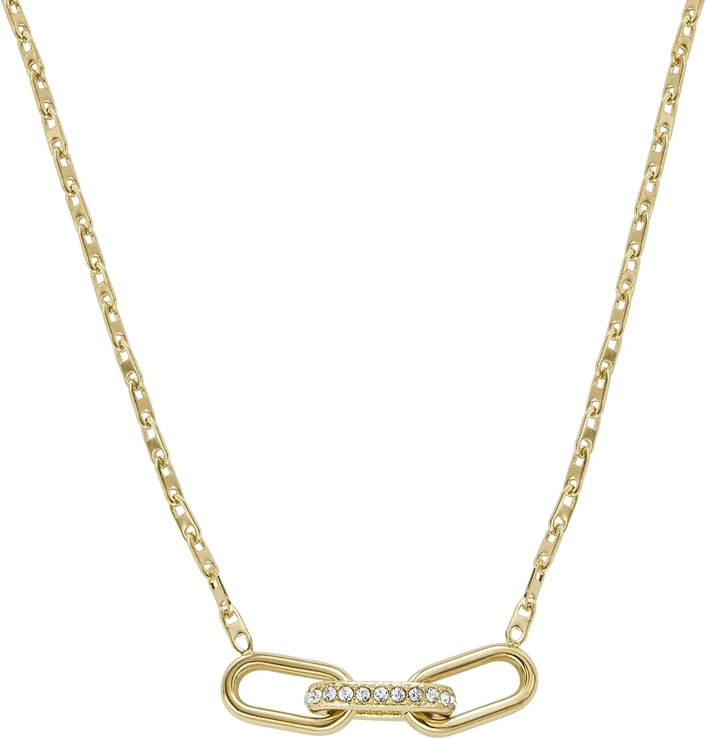 Fossil Women's Gold-Tone Stainless Steel Pendant Chain Necklace for Women