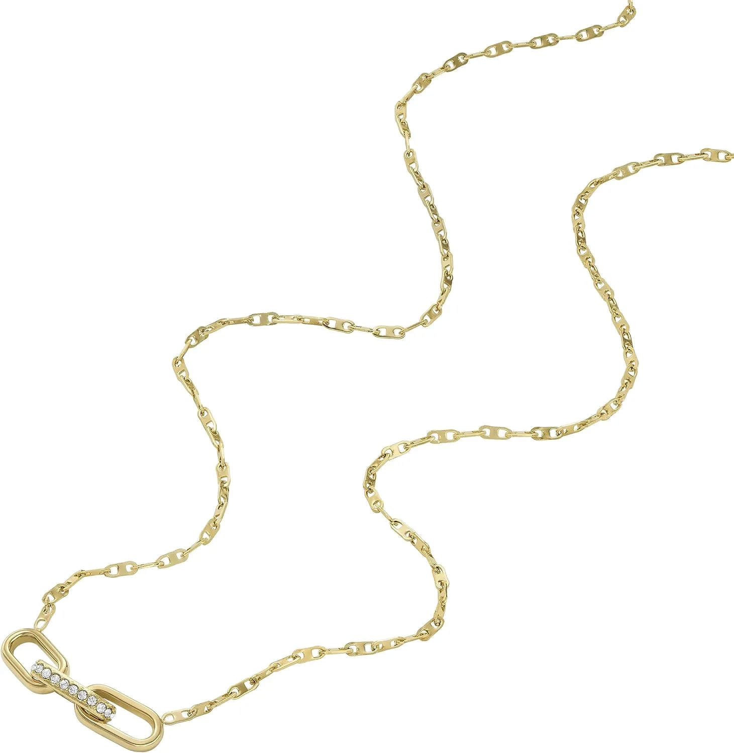 Fossil Women's Gold-Tone Stainless Steel Pendant Chain Necklace for Women