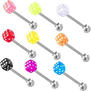 FRCOLOR Acrylic Tongue Nails Dice 9pcs Set Tongue Decors Safe for Skin Ideal Present for