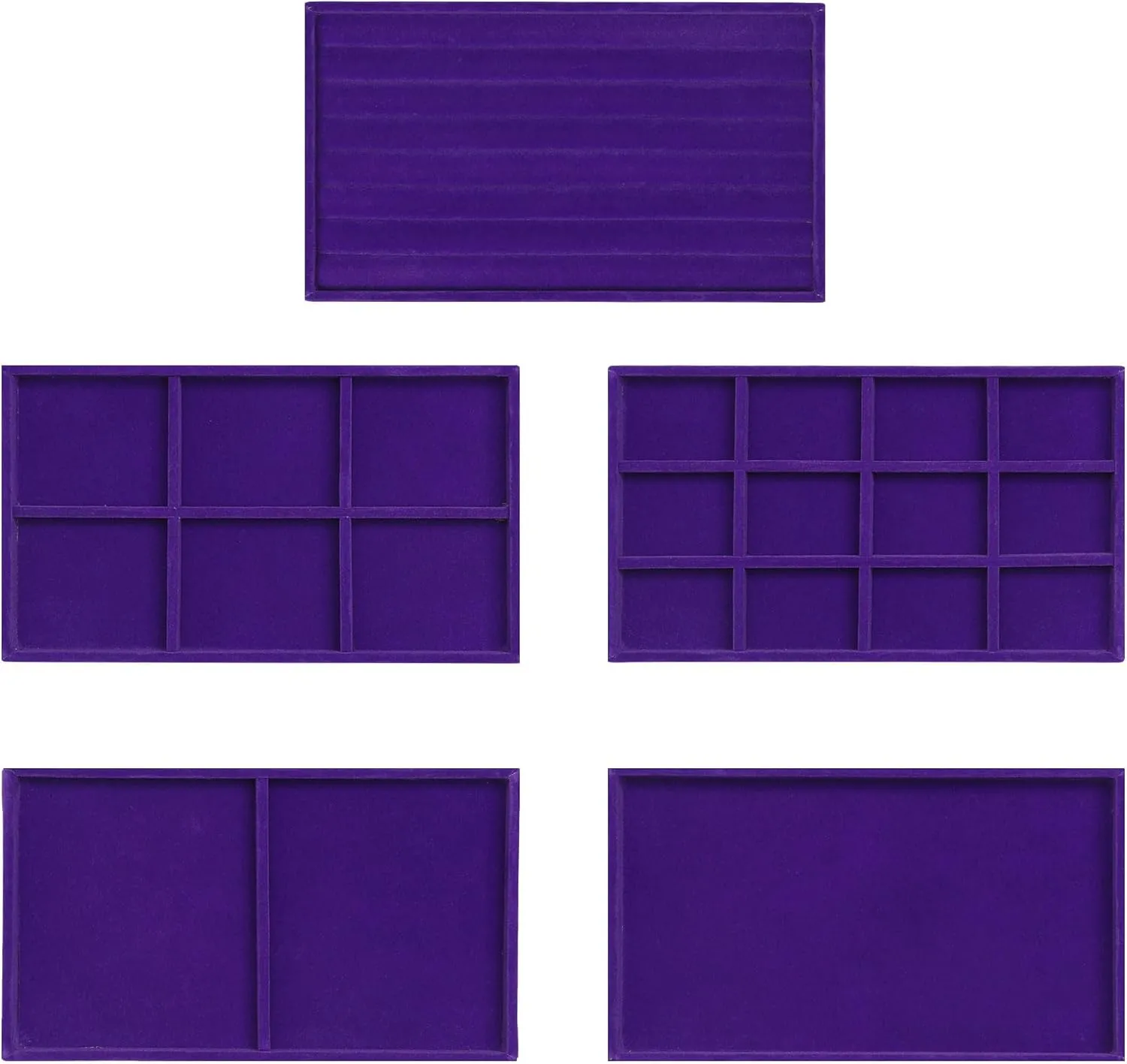 Frebeauty Extra Large Acrylic Jewelry Box for Women 5 Layers Clear Jewelry Organizer Velvet Earring Box with 5 Drawers Rings Display Case Necklaces Holder Tray for Women Girls(Purple)