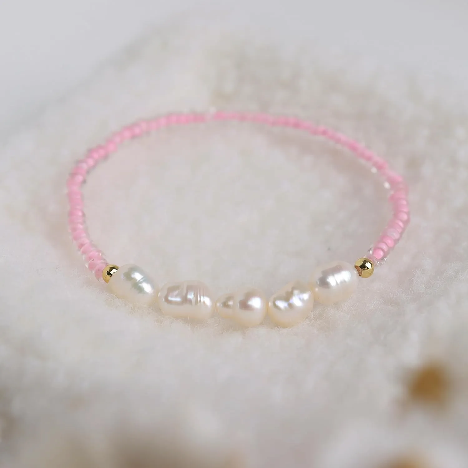 Freshwater Pearl Seed Bead for Women, Dainty Handmade Bohemian Stone Beaded Stretch Friend Bracelet Summer Beach Jewelry Gift