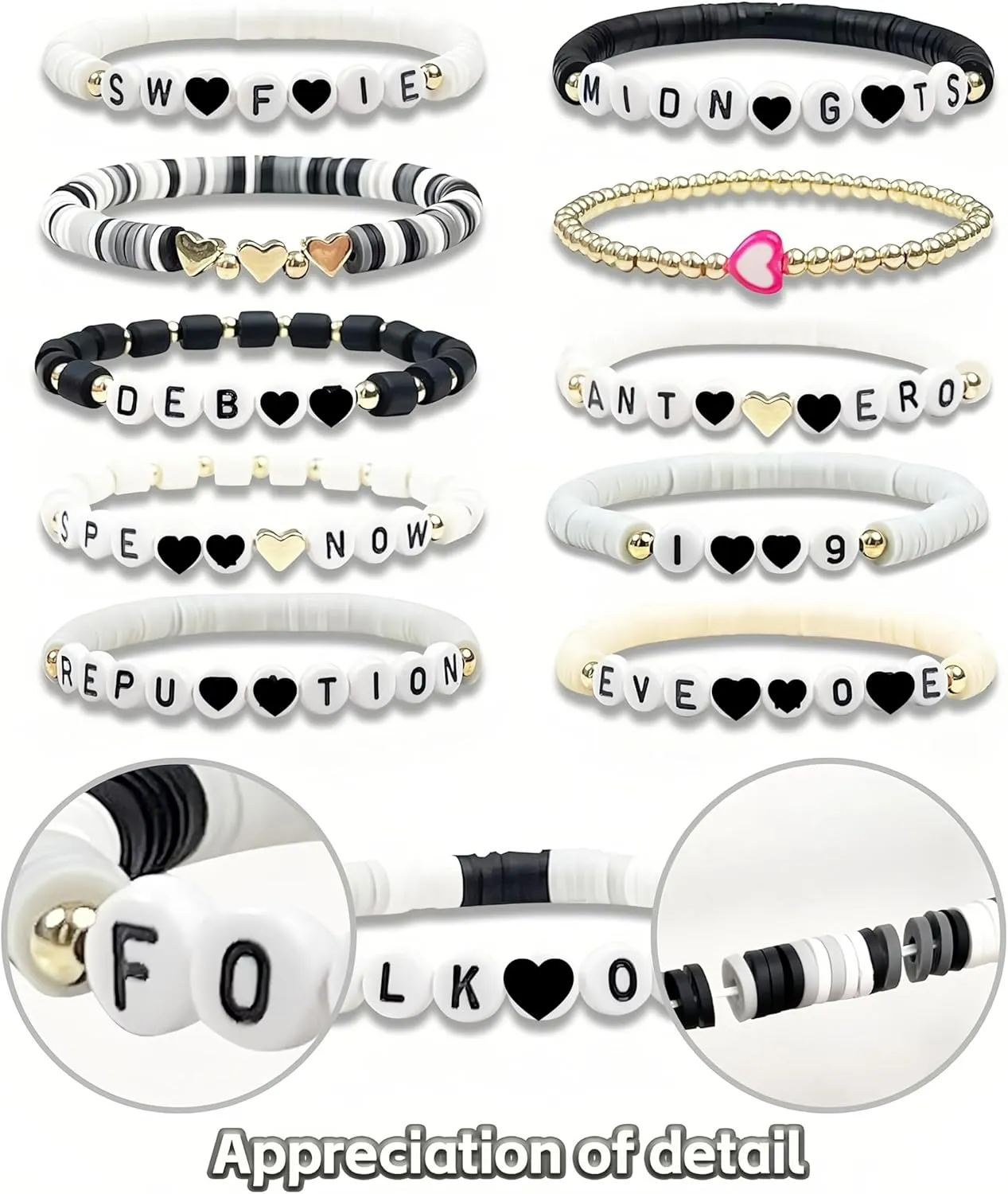 Friendship Boho Layering Bracelet for Women, Albums Inspired Charm Bracelet Set for Music Fans