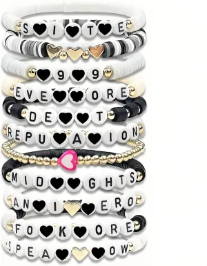 Friendship Boho Layering Bracelet for Women, Albums Inspired Charm Bracelet Set for Music Fans