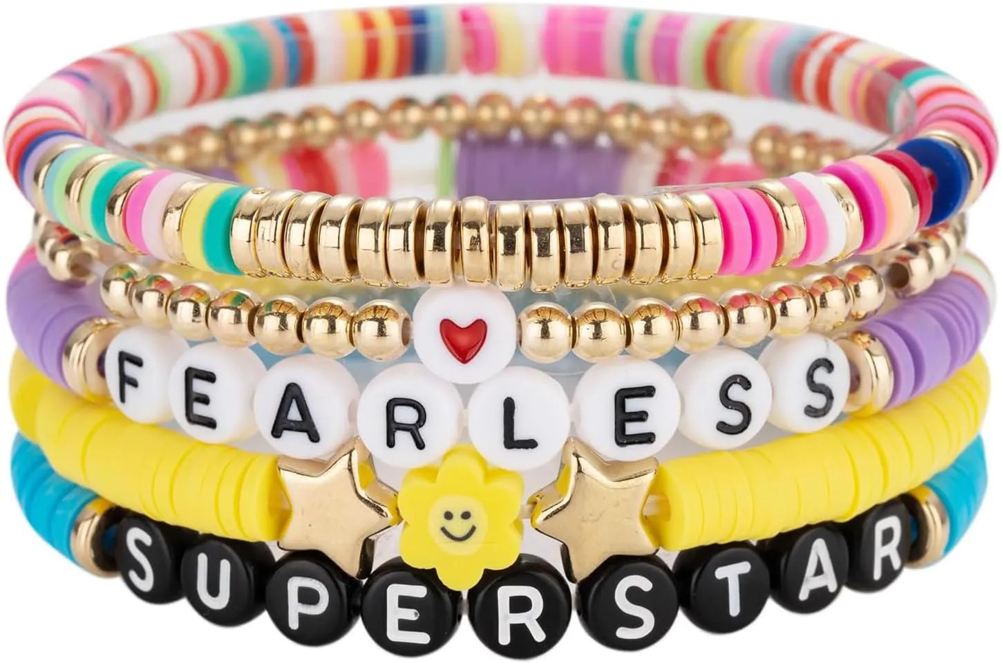 Friendship Bracelets for Women Music Summer Beach Boho Layering Heishi Surfer Colorful Beaded Bracelet Set for Women Best Friend Jewelry Gifts