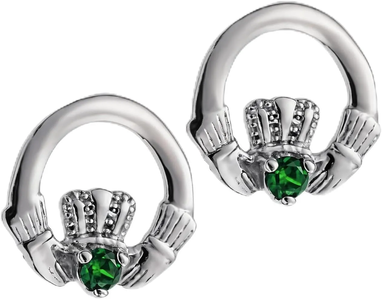 Galway Crystal Claddagh Heart Shaped Earrings for Women Irish Design