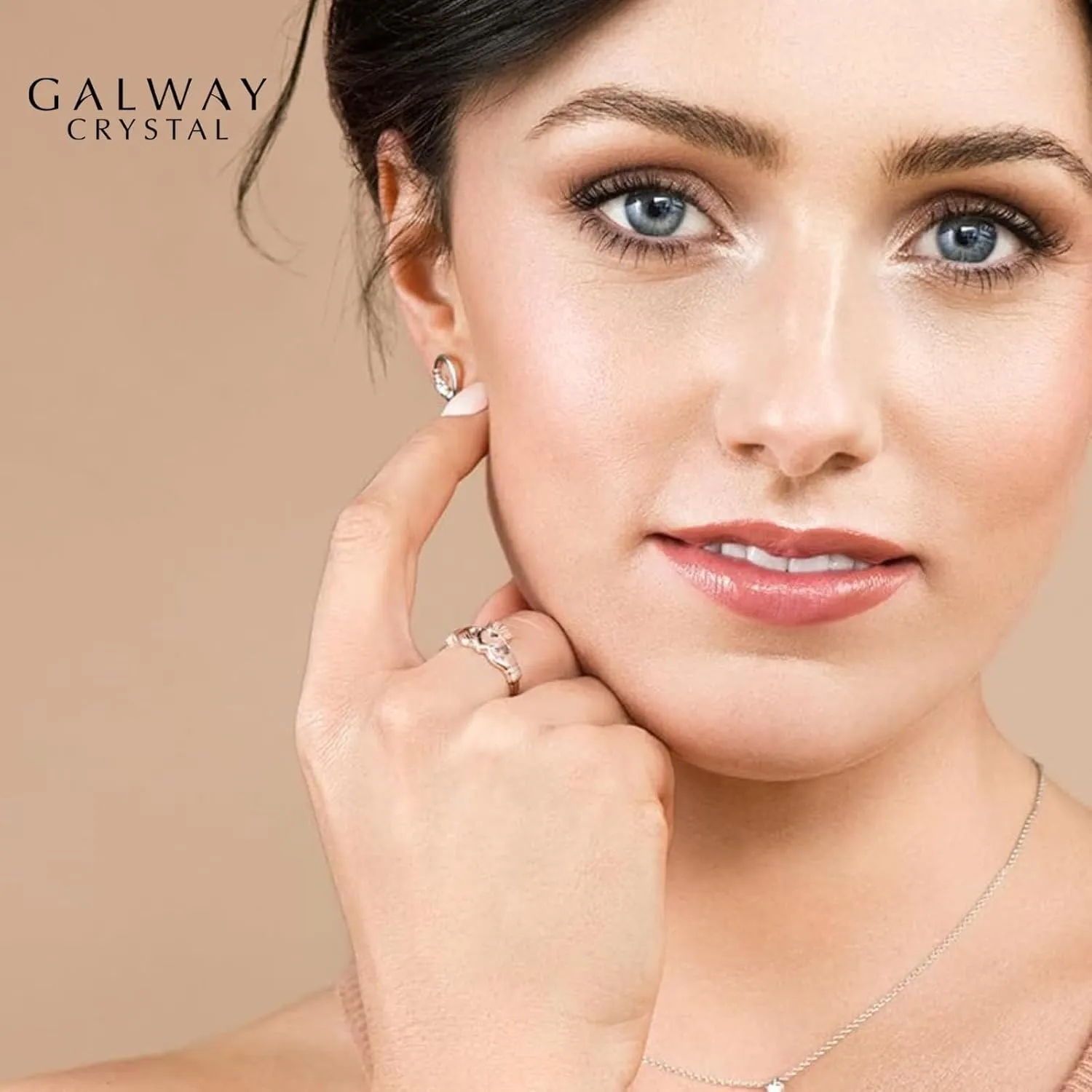 Galway Crystal Claddagh Heart Shaped Earrings for Women Irish Design