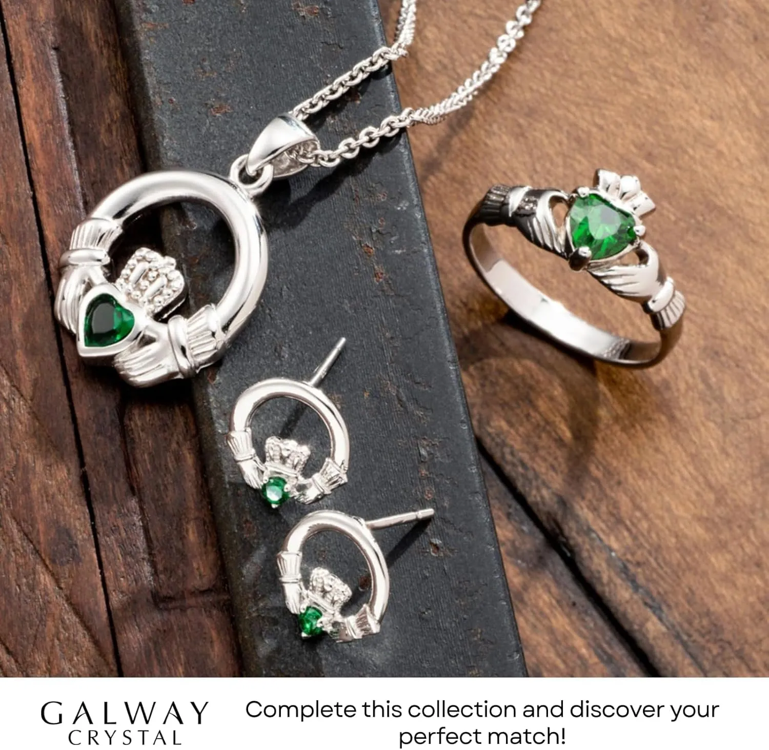 Galway Crystal Claddagh Heart Shaped Earrings for Women Irish Design
