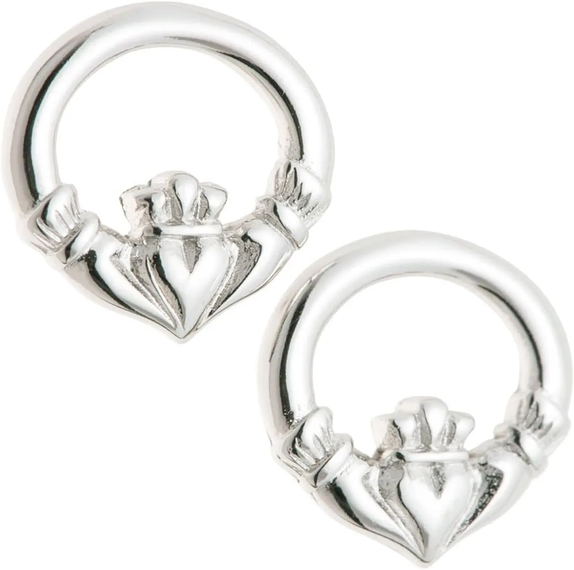 Galway Crystal Claddagh Heart Shaped Earrings for Women Irish Design