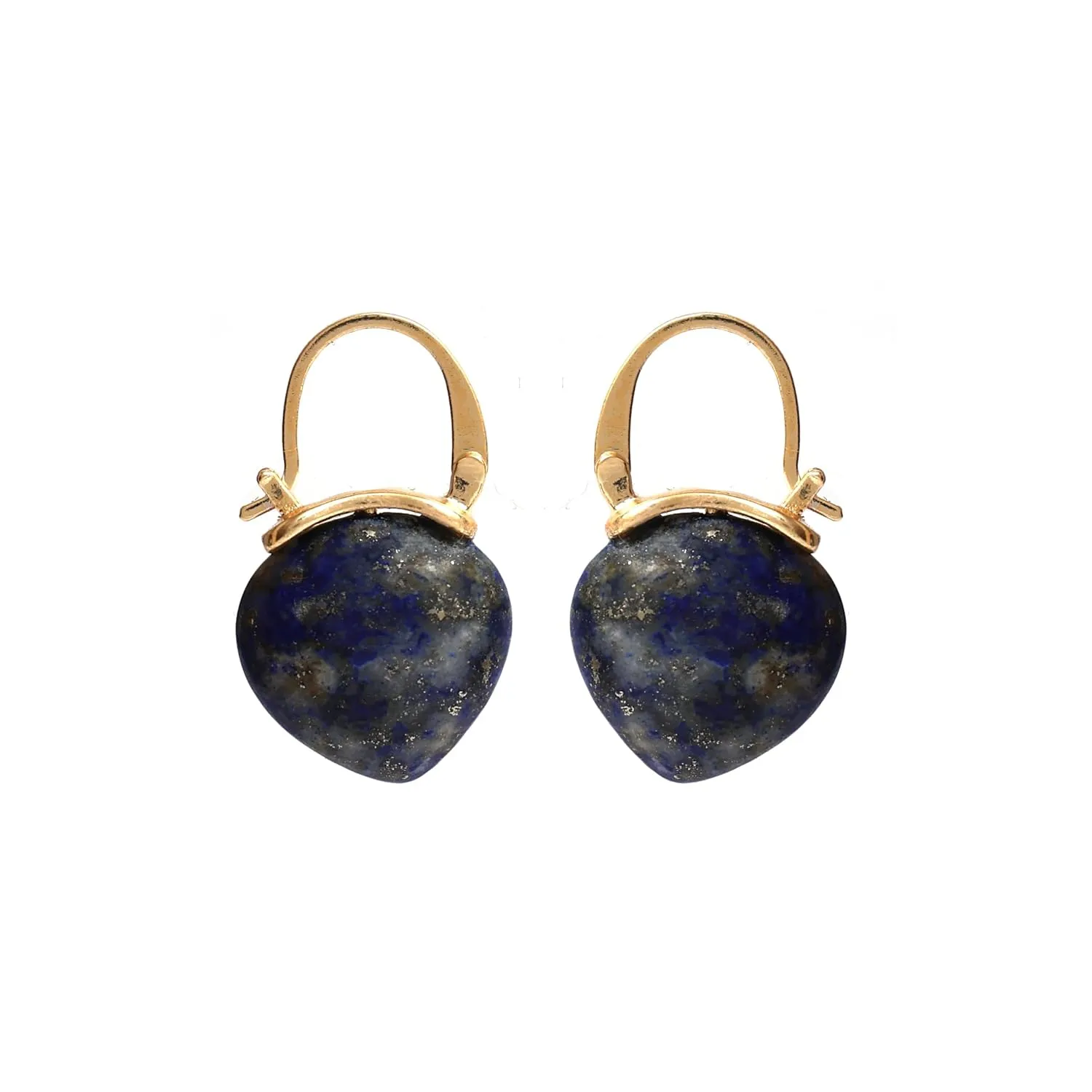 Gempires Blue Lapis Lazuli Gemstone Earrings September Birthstone Gemstone Jewelry Hypoallergenic Gold Plated Statement Western Fashion Jewelry For Women