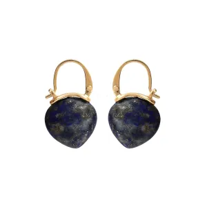 Gempires Blue Lapis Lazuli Gemstone Earrings September Birthstone Gemstone Jewelry Hypoallergenic Gold Plated Statement Western Fashion Jewelry For Women