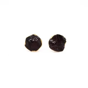 Gempires Red Garnet Stud Earrings For Women January Birthstone Gifts Trending Fashion Jewelry Lightweight Gold Plated Studs