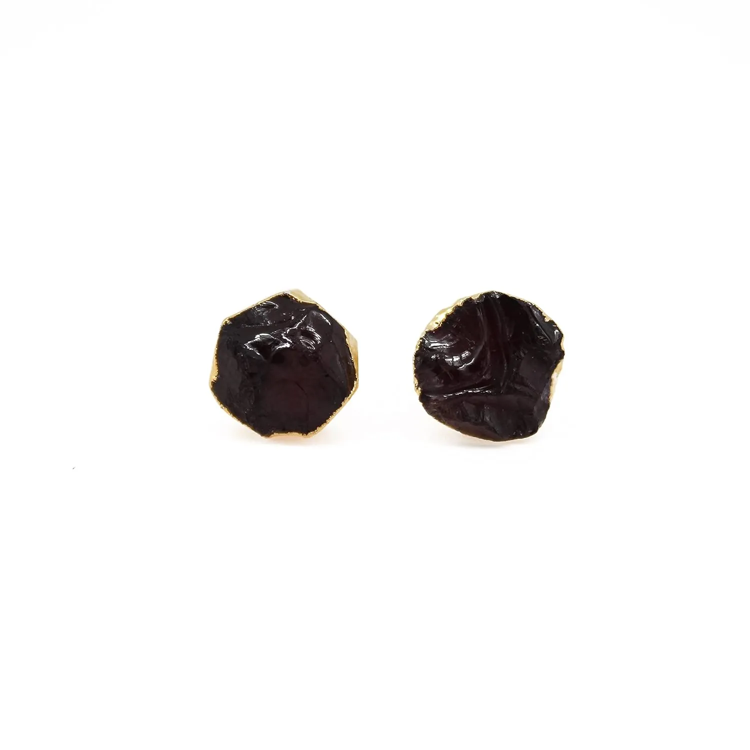 Gempires Red Garnet Stud Earrings For Women January Birthstone Gifts Trending Fashion Jewelry Lightweight Gold Plated Studs