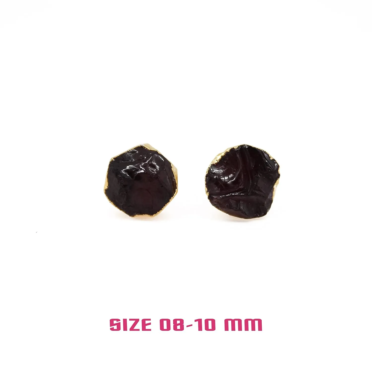Gempires Red Garnet Stud Earrings For Women January Birthstone Gifts Trending Fashion Jewelry Lightweight Gold Plated Studs