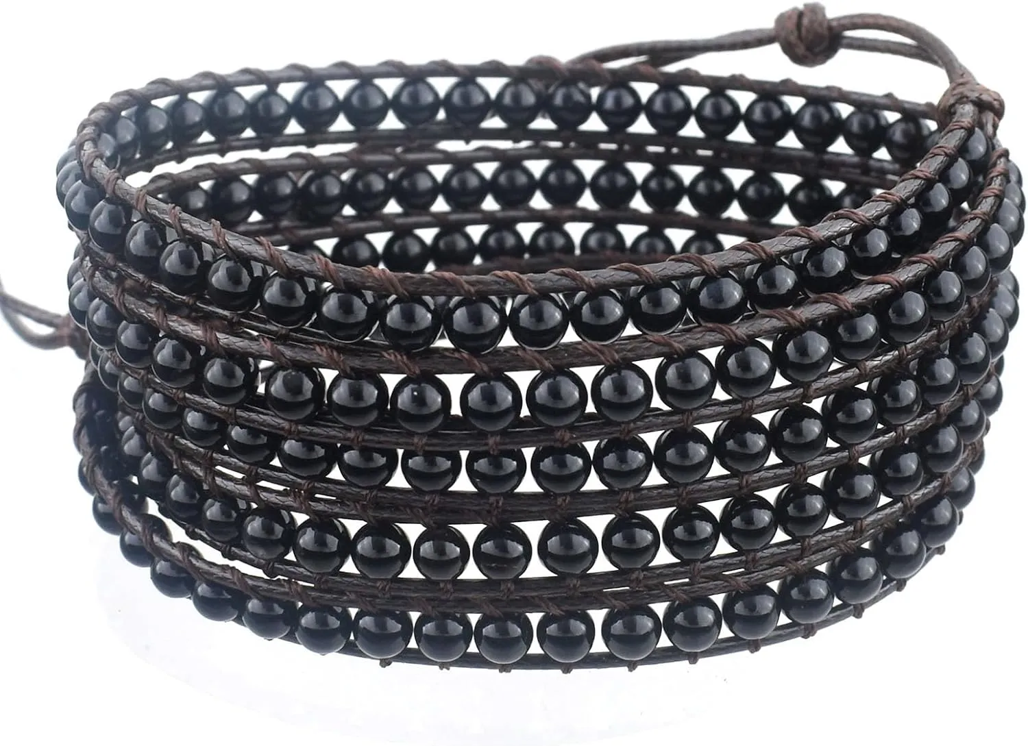 Genuine Stone Wrap Bracelets for Women Natural Crystal Beaded Wrap Bracelet 2/3/5 Adjustable Bohemian Bracelets Jewelry Gifts for Women Mom