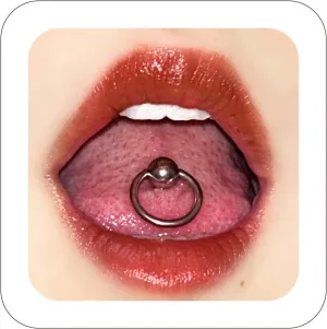 Geometric Tongue Ring Stainless Steel Tongue Ring Straight Barbell Tongue Rings Cheek Piercing Lip Rings Nipple Rings Statement Tongue Piercing Jewelry for Women Men
