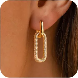 Gold Bow Earrings for Women Trendy, Cute Bow Stud Earring 14k Gold Plated Dainty Ribbon Pearl Bow Drop Dangle Earrings Hypoallergenic Gold Earrings Sparkly Christmas Earrings for Women Jewelry Gift