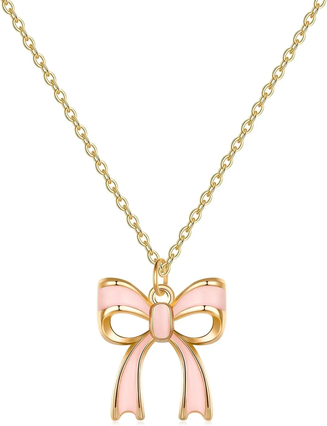 Gold Bow Necklace Women Bow Jewelry Ribbon Pendant Necklace Dainty Rhinestone Bow Tie Choker Necklace Gift