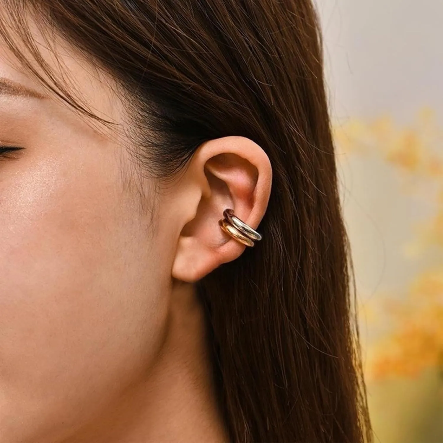 Gold Cuff Earrings Ear Cuffs for Women Non Piercing Trendy Non Piercing Chunky Ear Cuff Simple Gold Ear Clip Earrings