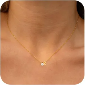 Gold Diamond Initial Necklace for Women Dainty 18K Gold Plated Letter A-Z Pendant Necklace Stackable Tiny Initial Choker Necklaces Jewelry Gifts for Women