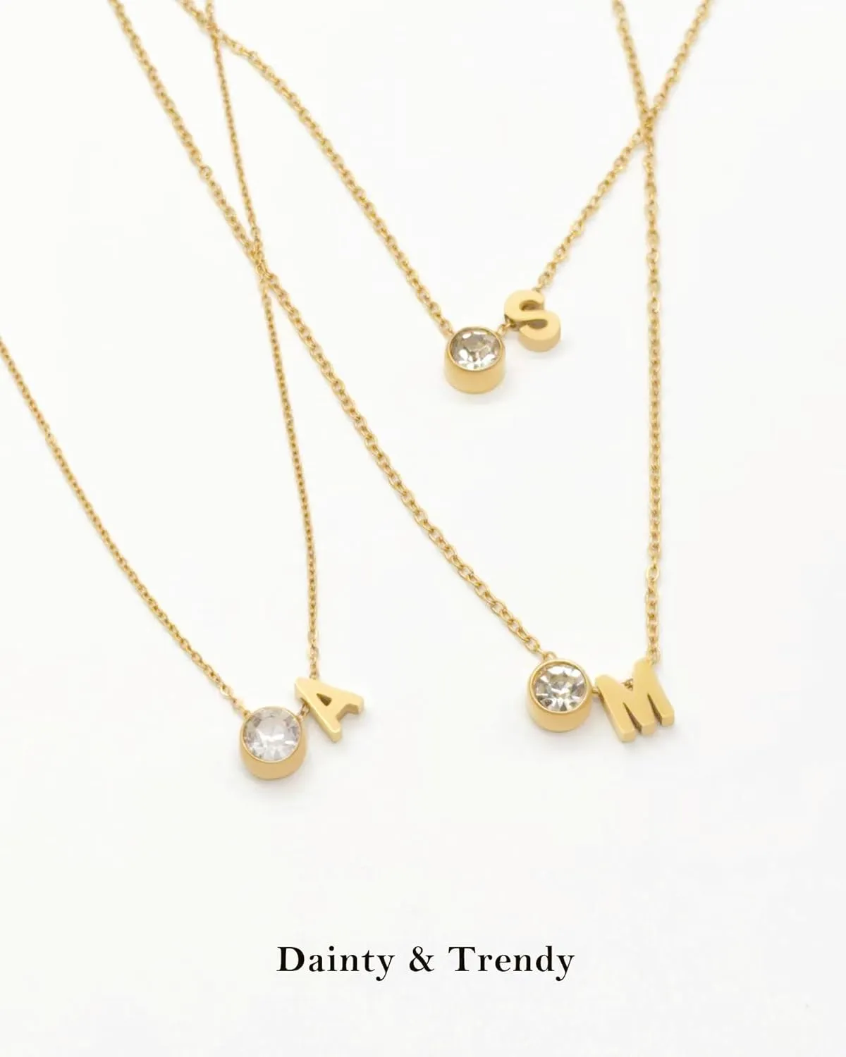 Gold Diamond Initial Necklace for Women Dainty 18K Gold Plated Letter A-Z Pendant Necklace Stackable Tiny Initial Choker Necklaces Jewelry Gifts for Women