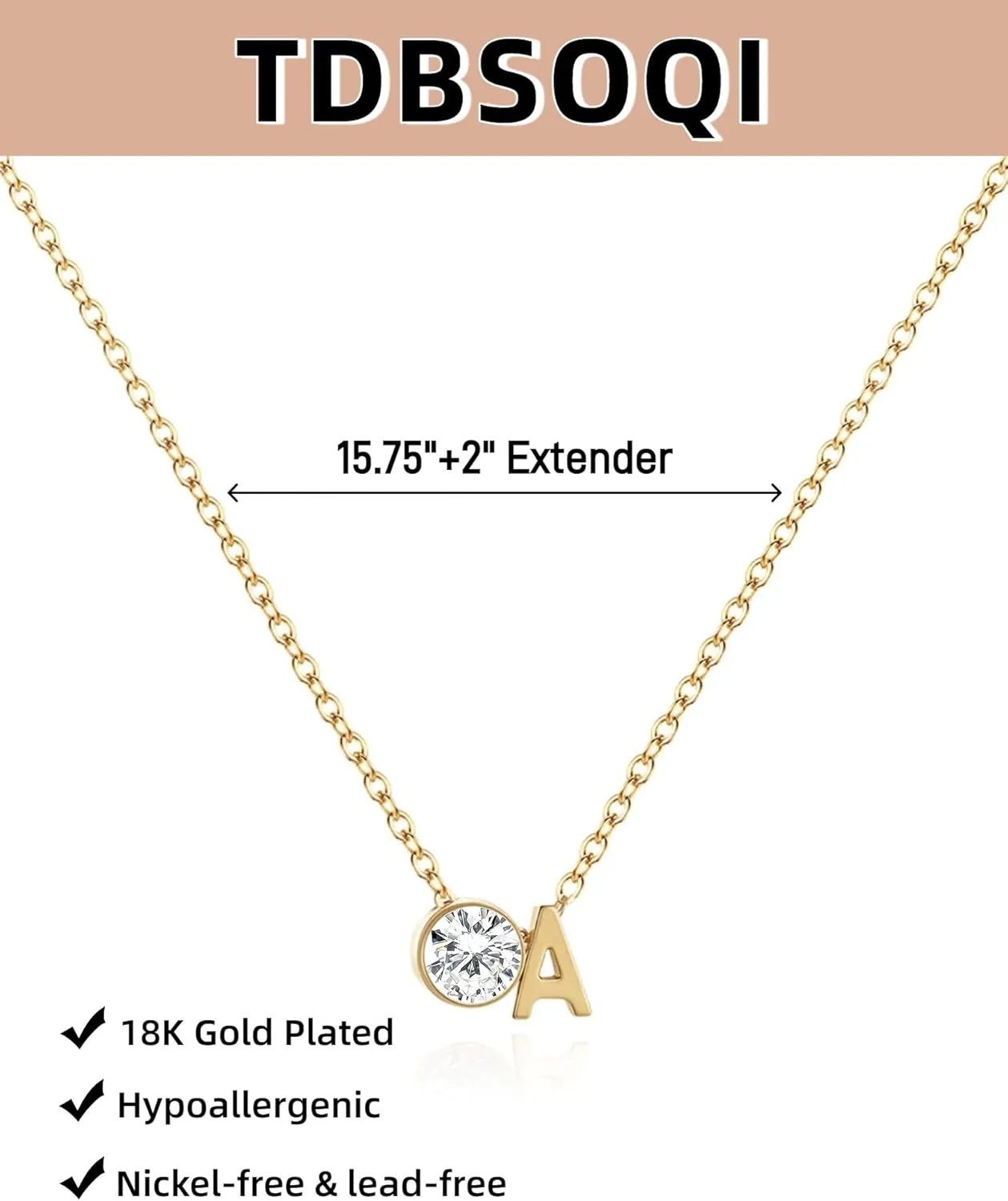 Gold Diamond Initial Necklace for Women Dainty 18K Gold Plated Letter A-Z Pendant Necklace Stackable Tiny Initial Choker Necklaces Jewelry Gifts for Women