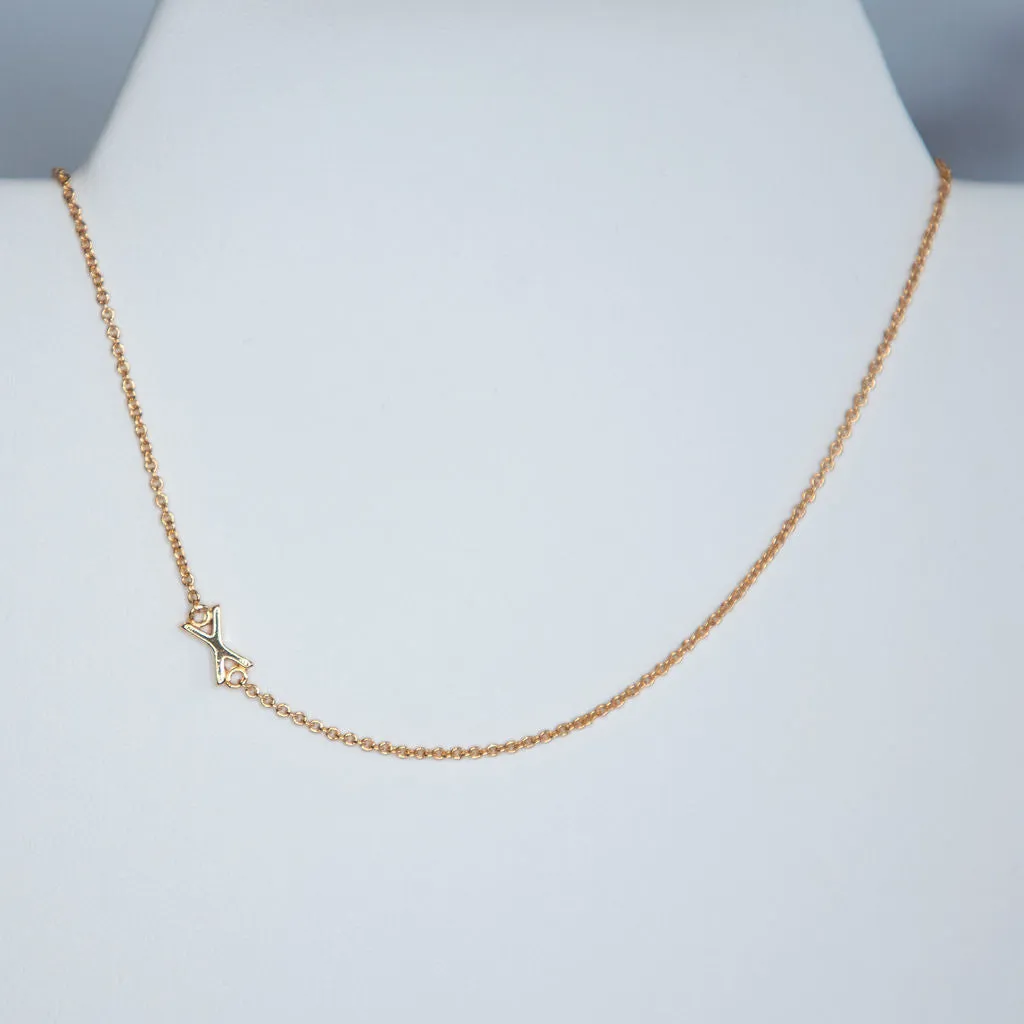 Gold Dipped Mini Sideways Letter Necklace
